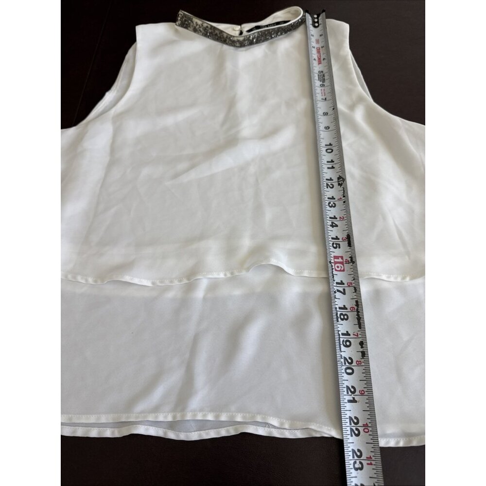 Zara Basic Collection White Layered Sleeveless Bl… - image 7